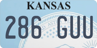 KS license plate 286GUU
