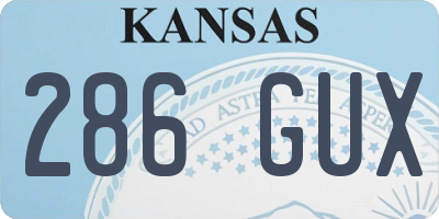 KS license plate 286GUX