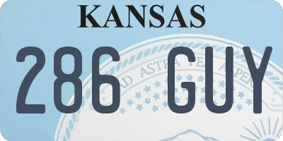 KS license plate 286GUY