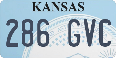 KS license plate 286GVC