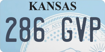 KS license plate 286GVP