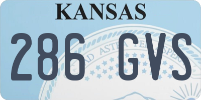 KS license plate 286GVS