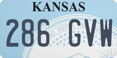 KS license plate 286GVW