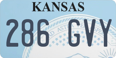 KS license plate 286GVY