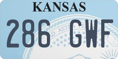 KS license plate 286GWF