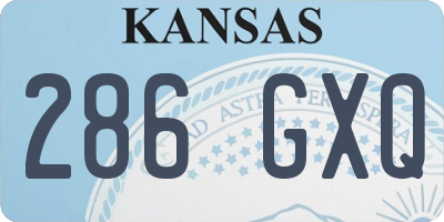 KS license plate 286GXQ