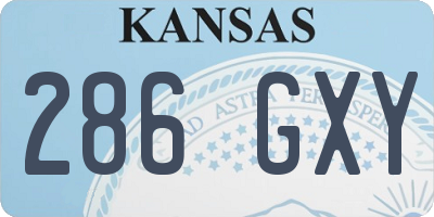 KS license plate 286GXY