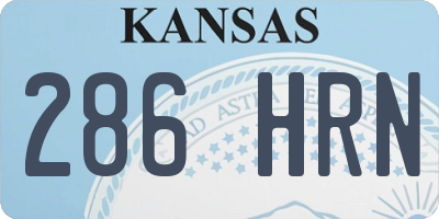 KS license plate 286HRN