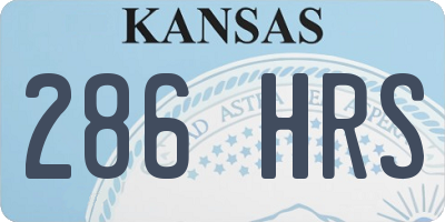 KS license plate 286HRS