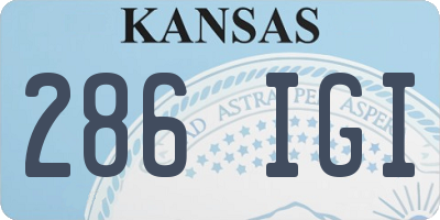 KS license plate 286IGI