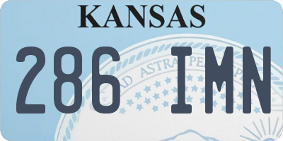 KS license plate 286IMN