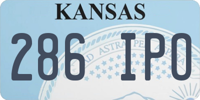 KS license plate 286IPO