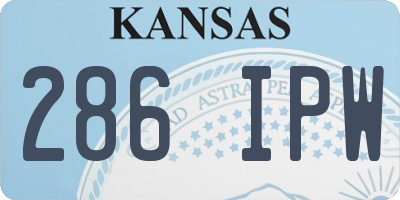 KS license plate 286IPW