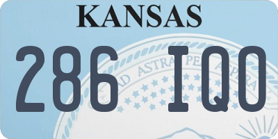 KS license plate 286IQO