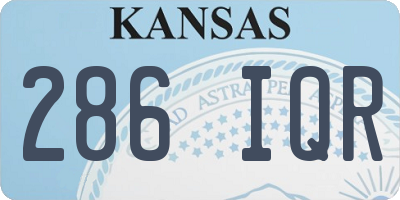 KS license plate 286IQR