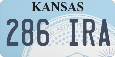 KS license plate 286IRA