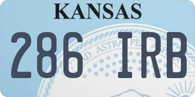 KS license plate 286IRB
