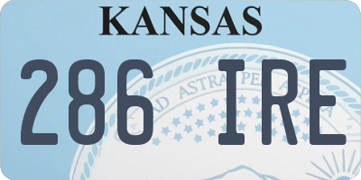 KS license plate 286IRE