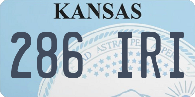 KS license plate 286IRI