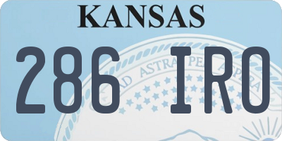 KS license plate 286IRO