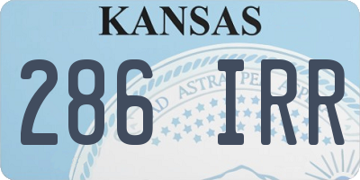 KS license plate 286IRR