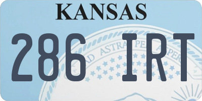 KS license plate 286IRT