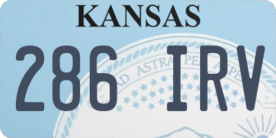 KS license plate 286IRV