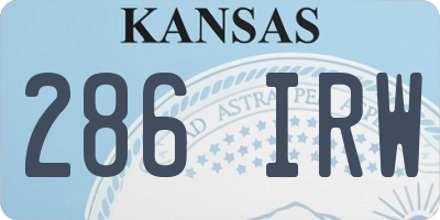 KS license plate 286IRW