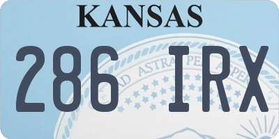 KS license plate 286IRX
