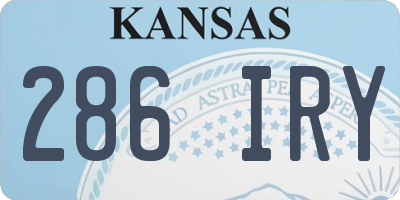 KS license plate 286IRY