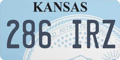 KS license plate 286IRZ