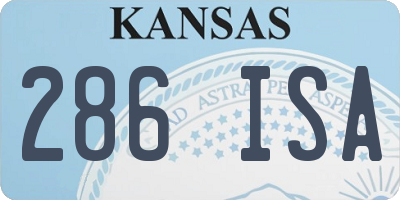 KS license plate 286ISA
