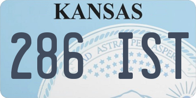 KS license plate 286IST