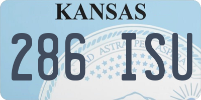 KS license plate 286ISU