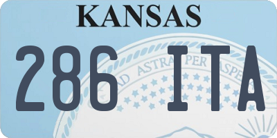 KS license plate 286ITA