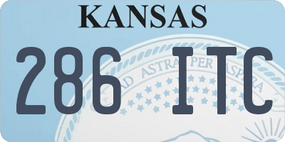 KS license plate 286ITC