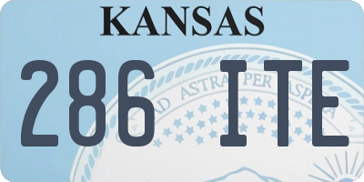 KS license plate 286ITE