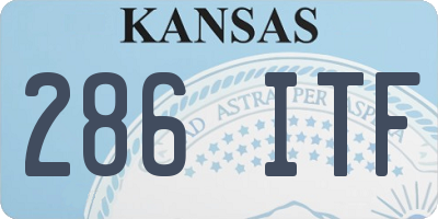 KS license plate 286ITF