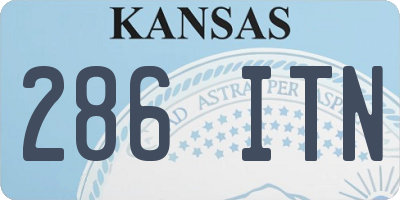 KS license plate 286ITN