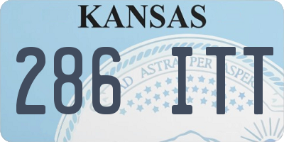 KS license plate 286ITT