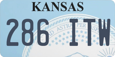 KS license plate 286ITW