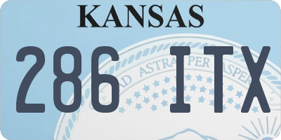KS license plate 286ITX