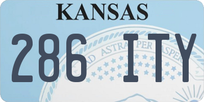 KS license plate 286ITY
