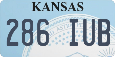 KS license plate 286IUB