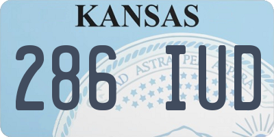 KS license plate 286IUD