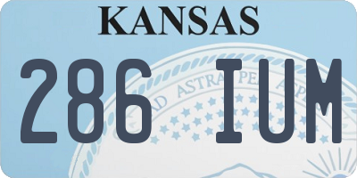 KS license plate 286IUM