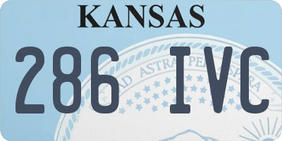KS license plate 286IVC