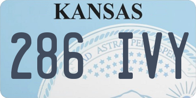 KS license plate 286IVY