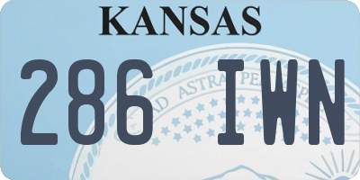 KS license plate 286IWN