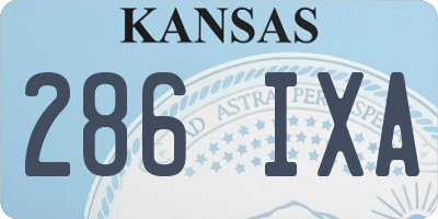 KS license plate 286IXA